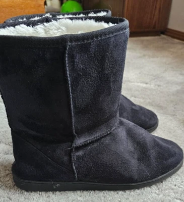 Dawgs Mujer Invierno Microfibra Imitación Cuero Negro Botas Talla 10 Foto 1 de 4