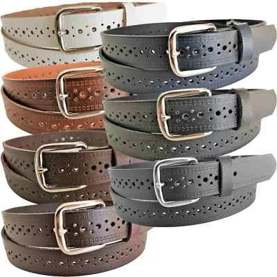 Kinder Gürtel schmal gelocht 2,5 cm Kindergürtel 2,5cm breit 100 % Echt Leder - Bild 1 von 4