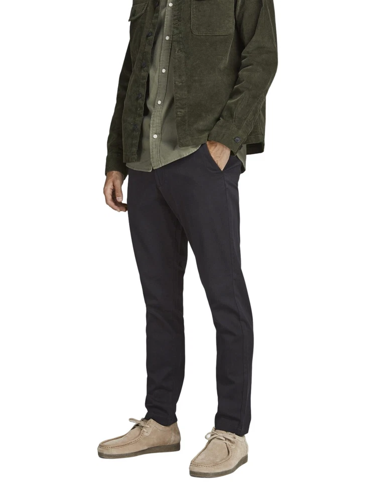 JACK&JONES Pantalón Chino Hombre JPSTMARCO JJDAVE AKM BLACK Slim Fit Negro Neu - Imagen 1 de 1