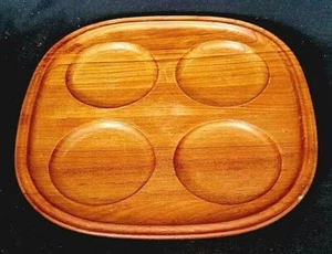 Bandeja para servir de madera maciza George Jensen Henning Koppel firmada Dinamarca - Imagen 1 de 3