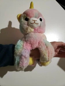 Unicorn Double Slap Bracelet multi-pastel 9" Soft Plush NWT Rainbow Dreams - Picture 1 of 9