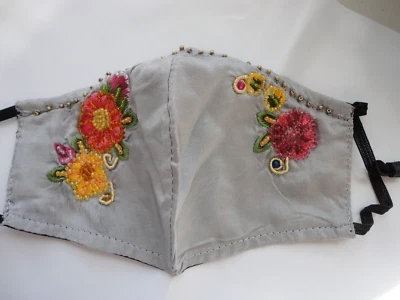 Mary Frances face mask beaded Unused adjustable nose wire =  GORGEOUS NIP - Image 1 of 4