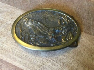 Hand Carved Eagle Bird Belt Buckle By Paula Freed VTG Denver CO 1983 - Picture 1 of 2