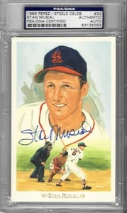 1989 Perez Steele #33 Stan MUSIAL - PSA / DNA+++ HOF Auto Cardinals - Picture 1 of 2