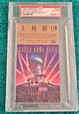 SUPER BOWL XXVII (27) TICKET STUB   BUFFALO VS DALLAS   PSA 6  EX-MT Cover