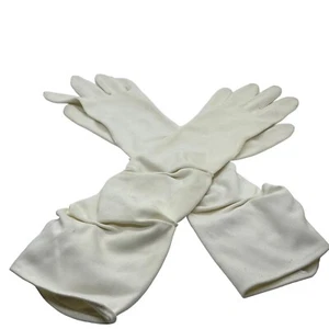 Gloves Cream Nylon Scrunch Gloves Sz 6 Nylasuede by Hansen Wedding Prom Opera - Picture 1 of 6