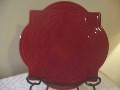 "Trivet Hot Plate rojo festoneado de gres Chantal Talavera Collection 7,5""" Foto 1 de 4