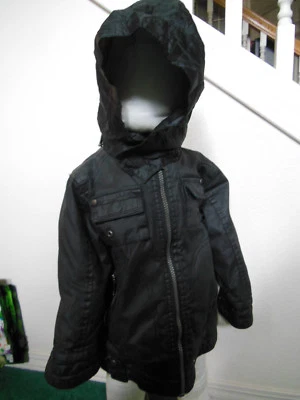 Casaco infantil inverno quente preto forro acolchoado com capuz por remendo de abóbora 24 meses - Imagem 1 de 4