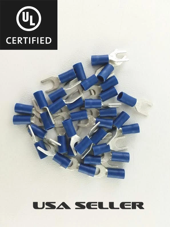 14-16 GAUGE 100 PK NYLON SPADE # 10 TERMINAL CONNECTOR AWG ELECTRICAL CRIMP CAR - Image 1 of 1