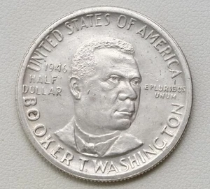 1946-P Booker T Washington Silver Commemorative Half Dollar /B45 - Picture 1 of 2