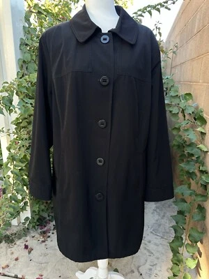 Abrigo Chaqueta Vintage ESPRIT Mujer’s 2X Negro Minimalista Forrado Botones Grandes Foto 1 de 4