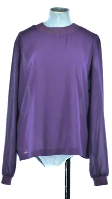 SILVIAN HEACH Blouse Top Purple Long Sleeve Semi Sheer Size M BNWT - Image 1 of 4