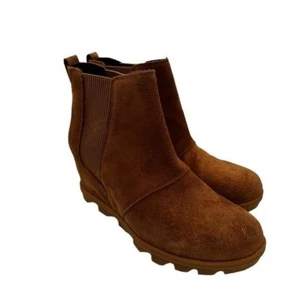 NEU Sorel Joan of Arctic Wedge II Chelsea Stiefel 10 samtig hellbraun Wildleder - Bild 1 von 8