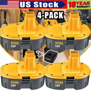 1~4Pcs 18V For Dewalt 18 VOLT DC9096 DC9098 Ni-MH Battery DC9099 DC9096-2 DW9096 - Picture 1 of 23