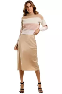 BANDE STUDIO Knit Vienna Stripe Funnel Neck in Blush Size 12 AU WITH DEFECTS - Bild 1 von 6