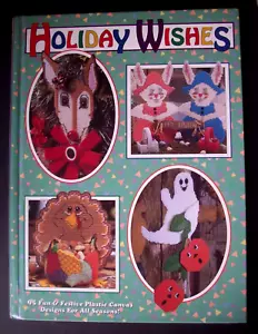 Holiday Wishes plastic canvas pattern book Christmas HAlloween Easter - Picture 1 of 14
