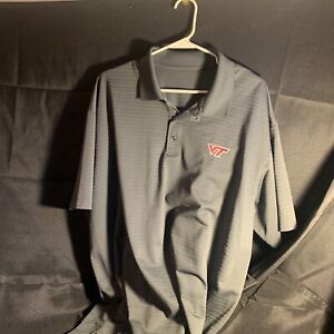 Virginia Tech VT Polo Shirt Mens  Vansport 2XL Gray!
