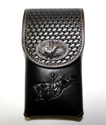 BULL RIDER RODEO WESTERN BOLSA DE CUERO 7" CINTURÓN BUCLE TELÉFONO UNIVERSAL #EH12967 Foto 1 de 4