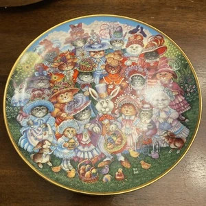Franklin Mint "Easter Purrade" Bill Bell Porzellan Sammler Katze Teller Kätzchen - Bild 1 von 4