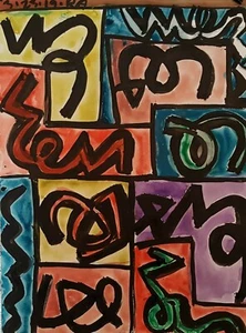 watercolor abstract study 16inx12in - by ronald allen 2019 / b2012 - Picture 1 of 1