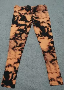 full circle tendenze con amore leggings grandi colore nero e arancione tye dye - Foto 1 di 3