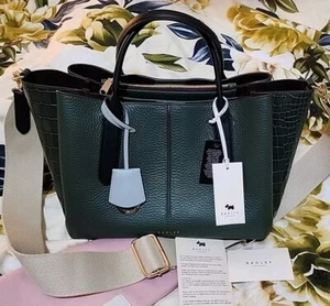 BNWT RADLEY Hillgate Place Faux Croc Med Multiway Bag In Green SOLD OUT In SHOPS - Bild 1 von 12