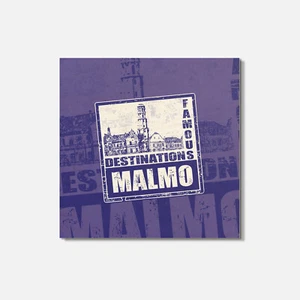 Malmö Stadt Schweden 4" x 4" Quadratische Holzuntersetzer - Bild 1 von 3