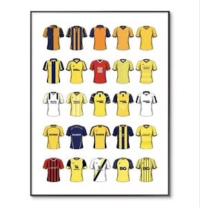 Maglia calcio Oxford United, poster calcio Oxford, stampa kit classico, regalo A4 - Foto 1 di 4