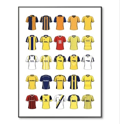 NIKE Oxford United Football Shirt, Oxford Football Poster, Classic Kit Print, A4 Gift