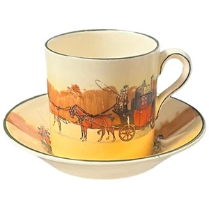 Antique Royal Doulton England COACHING DAYS Tea Cup Saucer Demitasse Series Ware - Picture 1 of 8