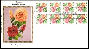 1737 Roses FDC, Colorano Silk Cachet, Bkt Pane, OF, POF, Unaddressed - Picture 1 of 3
