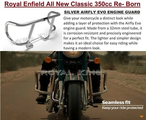 Protector de motor Royal Enfield Airfly EVO plateado para nuevo clásico 350 y Meteor 350 - Imagen 1 de 8