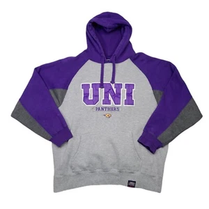 Vintage UNI University Of Northern Iowa Panthers Heavy Colorblock Hoodie XL 90s - Picture 1 of 17