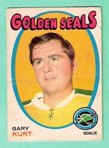 (1) GARY KURT 1971-72 O-PEE-CHEE # 181 SEALS GOALIE ROOKIE POOR (I0223)