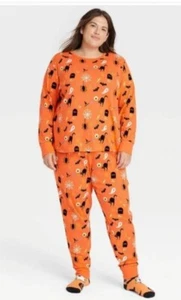Hyde and Eek- Womens Plus Orange Halloween Pajama set 4x - Picture 1 of 5