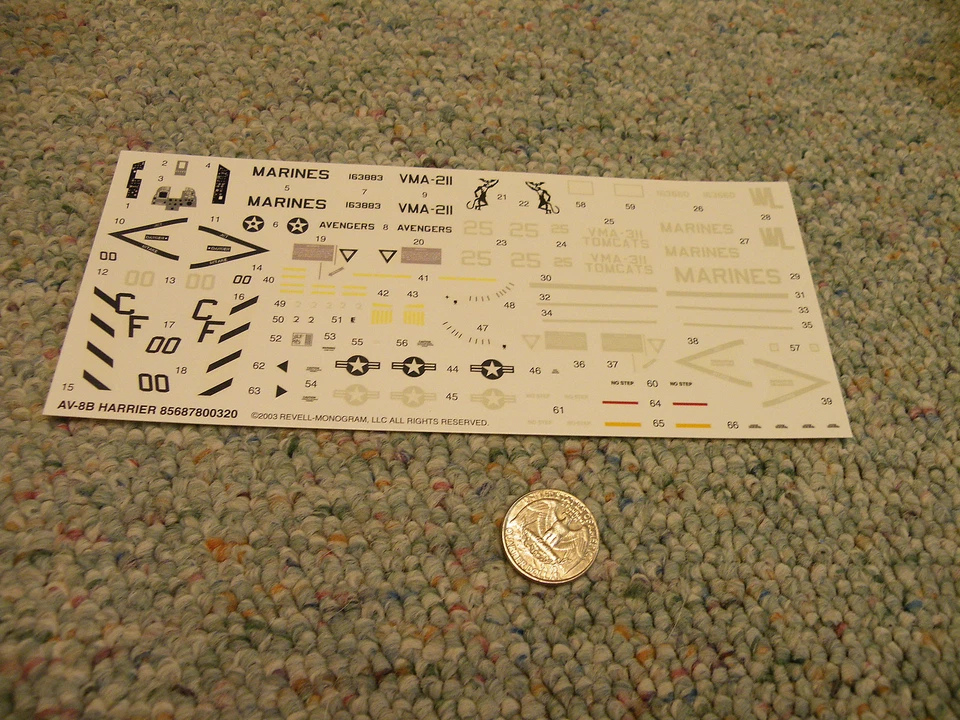 Revell Monogram decals 1/48 AV-8B Harrier  L111 - Image 1 of 1