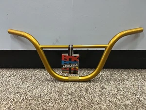 GOLD BMX HANDLEBAR STEEL FITS OLD MID NEW SCHOOL GT MONGOOSE SCHWINN & OTHER NOS - Picture 1 of 15