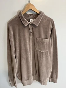 Vintage Irvine Park Shirt Men’s XL Velour Retro 70s 80s Style Mobster Polo Gray - Picture 1 of 4