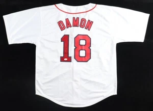 Johnny Damon Signed Boston Red Sox White Home Jersey (JSA) 2xWorld Series Champ - Picture 1 of 6
