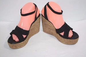 Woman's Black Callisto Of California Wedge Sandals Size 9 M - Picture 1 of 8