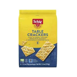 SCHAR GLUTEN FREE TABLE CRAKERS WITH SEA SALT 7.4oz - PACK OF 4 - Picture 1 of 3