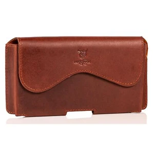 Apple iPhone 15 Pro Max 14 Pro Max 13 Pro Max 15 Plus 14 Plus Leder-Tasche Braun - Bild 1 von 3