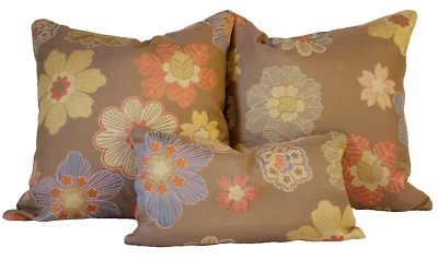 Kalin Throw Pillow Cover Trio 20x20 & 10x18 Lumbar Embroidered Floral Zipper NEW - Image 1 of 4