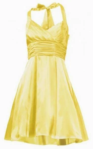 NUEVO VESTIDO DE CÓCTEL VESTIDO DE NOCHE CUELLO HALTER ENAGUA 46 ASHLEY BROOKE amarillo *089945 - Imagen 1 de 5