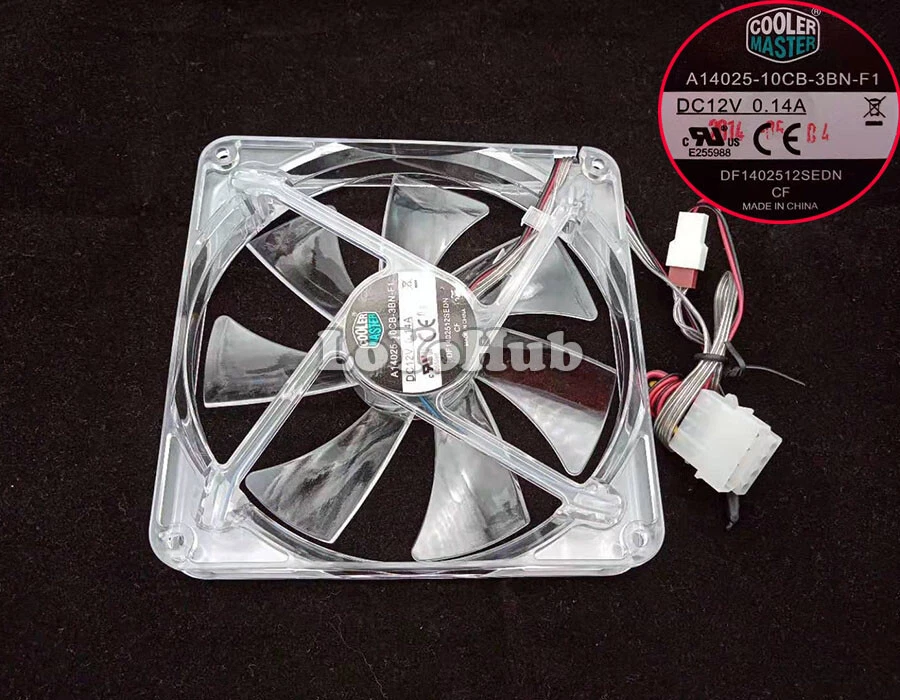 New For Cooler Master A14025-10CB-3BN-F1 DF1402512SEDN power supply fan with LED - Image 1 of 4
