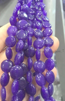 Cuentas sueltas planas en forma de moneda de amatista púrpura natural de 12 mm para hacer joyas Foto 1 de 4