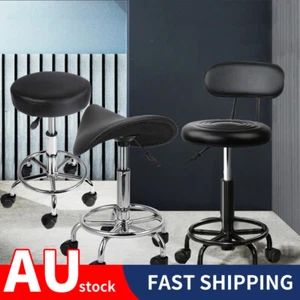 Salon Stool Swivel Chair Stools Barber Hairdressing Hydraulic Lift Leather - Picture 1 of 26