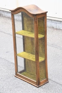 C04B43- Glasvitrine Wandvitrine Holz 3-seitig verglast 19.Jh - Bild 1 von 12