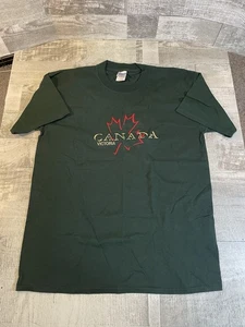 Camiseta vintage Victoria Canadá bordada hoja de arce para hombre XL verde hecha en Canadá - Imagen 1 de 6