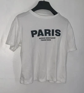 Mint Velvet Neutral Paris Slogan T-Shirt - Natural £45 L - Picture 1 of 6